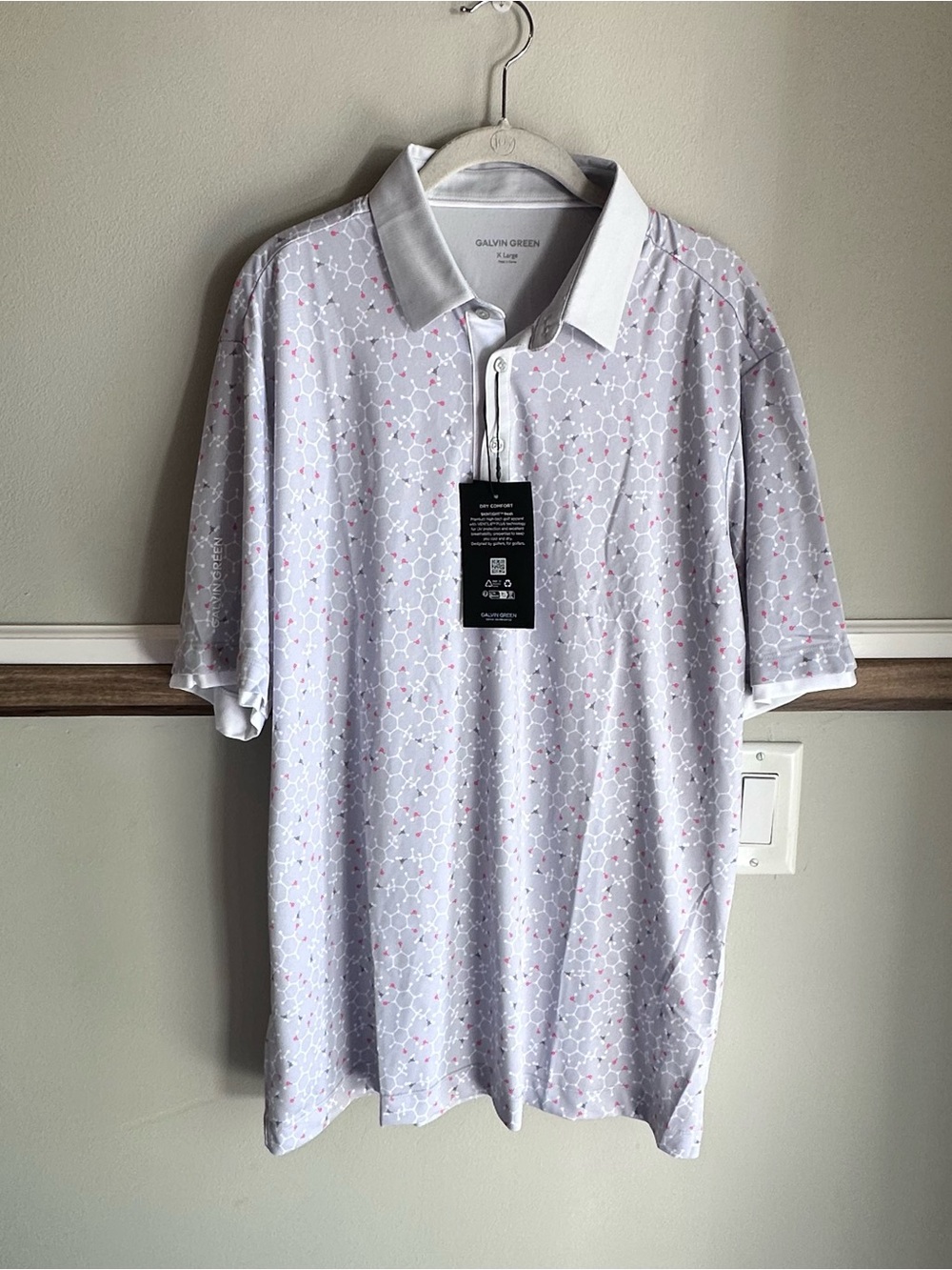 Galvin Green Mannix Ventil8 Plus Polo Grey/coral